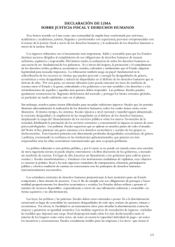declaraci&oacute;n de lima sobre justicia fiscal y derechos humanos