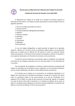 Normas para la elaboraci&oacute;n de la memoria del TFG