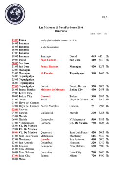 Las Misiones di MotoForPeace 2016 Itinerario 13.03 Roma 14.03