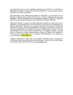 Plaza Rio de Janeiro no 44 bis 302 Col. Roma M&eacute;xico