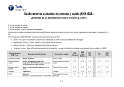 Declaraciones sumarias de entrada y salida (ENS-EXS)