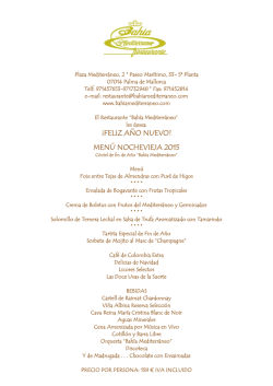 GRAN CENA DE GALA - Restaurante Bahia Mediterraneo