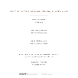 Almuerzo y cena - Palacio Duhau Park Hyatt Buenos Aires