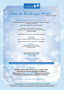 Cena Nochevieja - Finca Solimpar