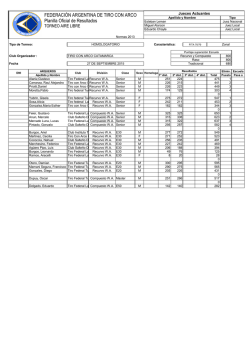 FEDERACI&Oacute;N ARGENTINA DE TIRO CON ARCO Planilla Oficial de