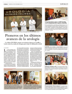 Pioneros en los &uacute;ltimos avances de la urolog&iacute;a