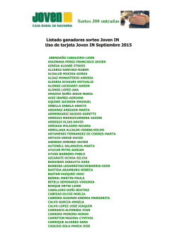 Listado ganadores sorteo Joven IN entradas