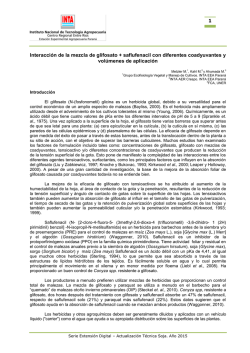 Interacci&oacute;n de la mezcla de glifosato + saflufenacil con diferentes