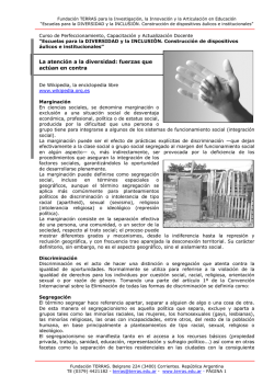 Fuerzas que actuan en contra de la Diversidad.