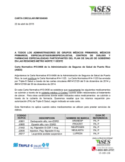 CARTA CIRCULAR #M1504049 22 de abril de 2015 A TODOS LOS