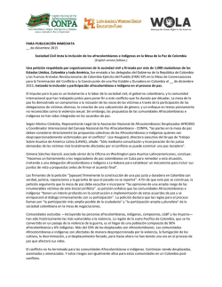 PARA PUBLICACI&Oacute;N INMEDIATA __ de diciembre 2015 Sociedad