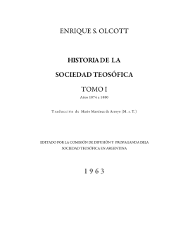 volumen i - Sociedad Teos&oacute;fica Espa&ntilde;ola