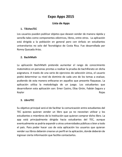 Lista de aplicaciones Expo Apps 2015