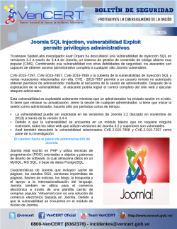Joomla SQL Injection, vulnerabilidad Exploit permite