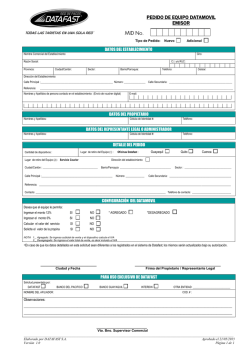 MID No. PEDIDO DE EQUIPO DATAMOVIL EMISOR