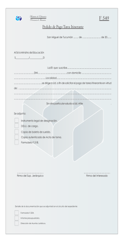 F549 formulario PEDIDO DE PAGO TAREA ITINERANTE