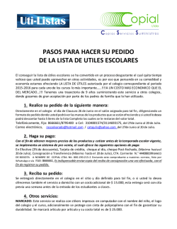 PASOS PARA HACER SU PEDIDO DE LA LISTA DE UTILES
