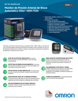 Monitor de Presi&oacute;n Arterial de Brazo Autom&aacute;tico Elite+ HEM-7320