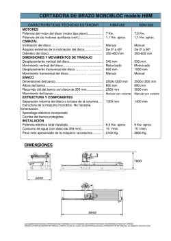 CORTADORA DE BRAZO MONOBLOC modelo HBM