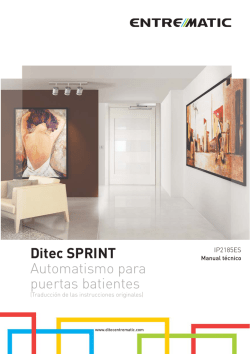 Manual t&eacute;cnico - DITEC ENTREMATIC