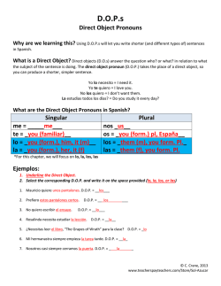 Esp I Avancemos 4.1 DOP Apuntes