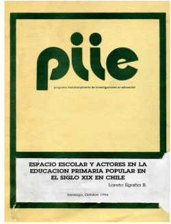 espacio escolar y actores en la educaci&oacute;n primaria popular