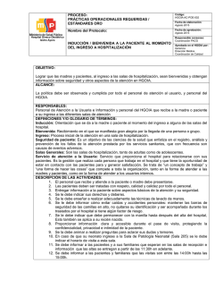 POE-002 PROTOCOLO DE INDUCCI&Oacute;N BIENVENIDA PACIENTE
