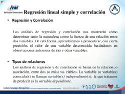 Regresi&oacute;n lineal simple y correlaci&oacute;n
