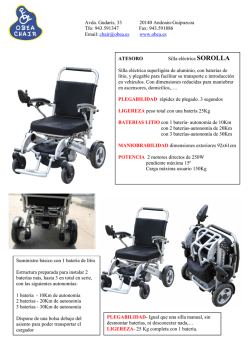 Cat&aacute;logo Silla de Ruedas Electrica Sorolla
