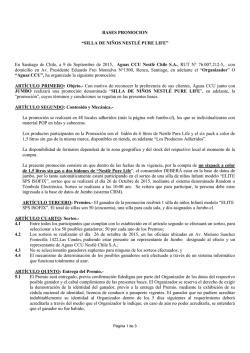 BASES PROMOCION &ldquo;SILLA DE NI&Ntilde;OS NESTL&Eacute; PURE