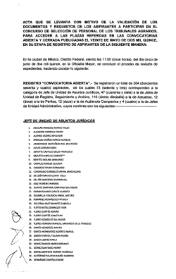 ACTA QUE SE LEVANTA CON MOTIVO DE LA VALIDACI&Oacute;N DE