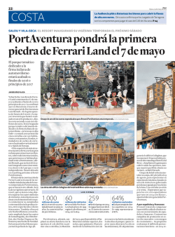 PortAventura pondr&aacute; la primera piedra de Ferrari Land el 7 de mayo