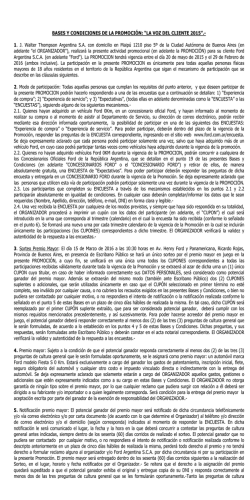 BASES Y CONDICIONES DE LA PROMOCI&Oacute;N: &ldquo;LA VOZ DEL