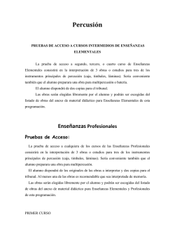 Pruebas Acceso Percusi&oacute;n - Conservatorio Profesional de M&uacute;sica
