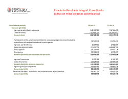 Estado de Resultado Integral Consolidado (Cifras en miles de