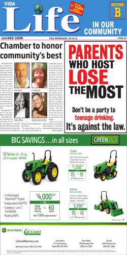 IN OUR COMMUNITY Chamber to honor