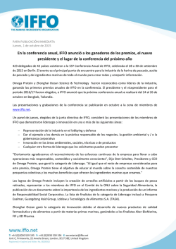 En la conferencia anual, IFFO anunci&oacute; a los ganadores de los