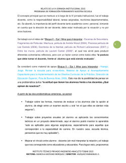 relato de la iv jornada institucional 2015 programa de formaci&oacute;n