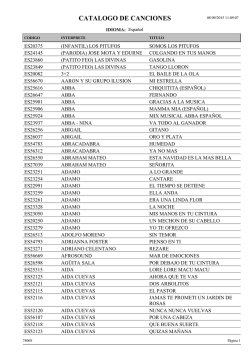 CATALOGO DE CANCIONES - RADIO CANOVELLES CITY