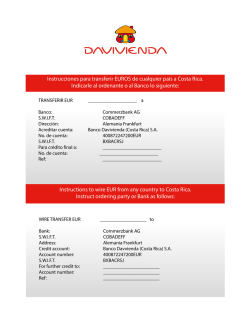 Formulario Davivienda para recepci&oacute;n de fondos en Costa Rica en