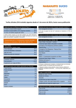 Descarga nuestras tarifas - centro de buceo naranjito