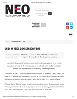 UNID: XV A&Ntilde;OS CONECTANDO VIDAS