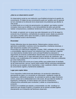 OBSERVATORIO SOCIAL DE PAREJA, FAMILIA Y VIDA COTIDIANA