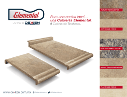 Para una cocina ideal... una Cubierta Elemental. 5 Colores de