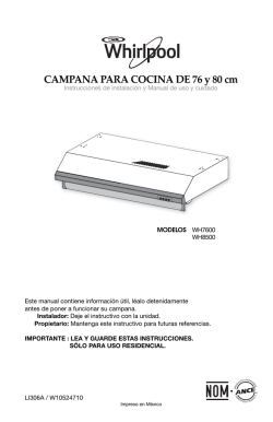CAMPANA PARA COCINA DE 76 y 80 cm