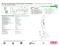 WC Taza Tanque Elongado Trampa Expuesta, 4,8 lpd