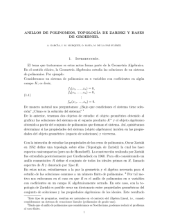 ANILLOS DE POLINOMIOS, TOPOLOG&Iacute;A DE ZARISKI Y BASES DE