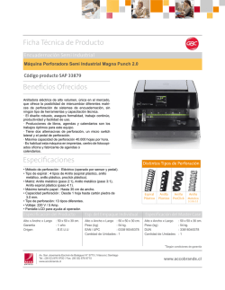 Ficha T&eacute;cnica de Producto Beneficios Ofrecidos Especificaciones
