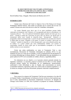 El documento de voluntades anticipadas