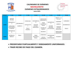bachillerato &bull; presentarse puntualmente y debidamente uniformado